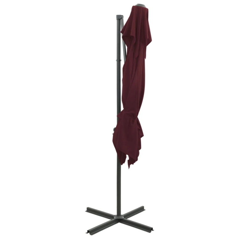 vidaXL dārza saulessargs ar divkāršu jumtu, 250x250 cm, bordo sarkans