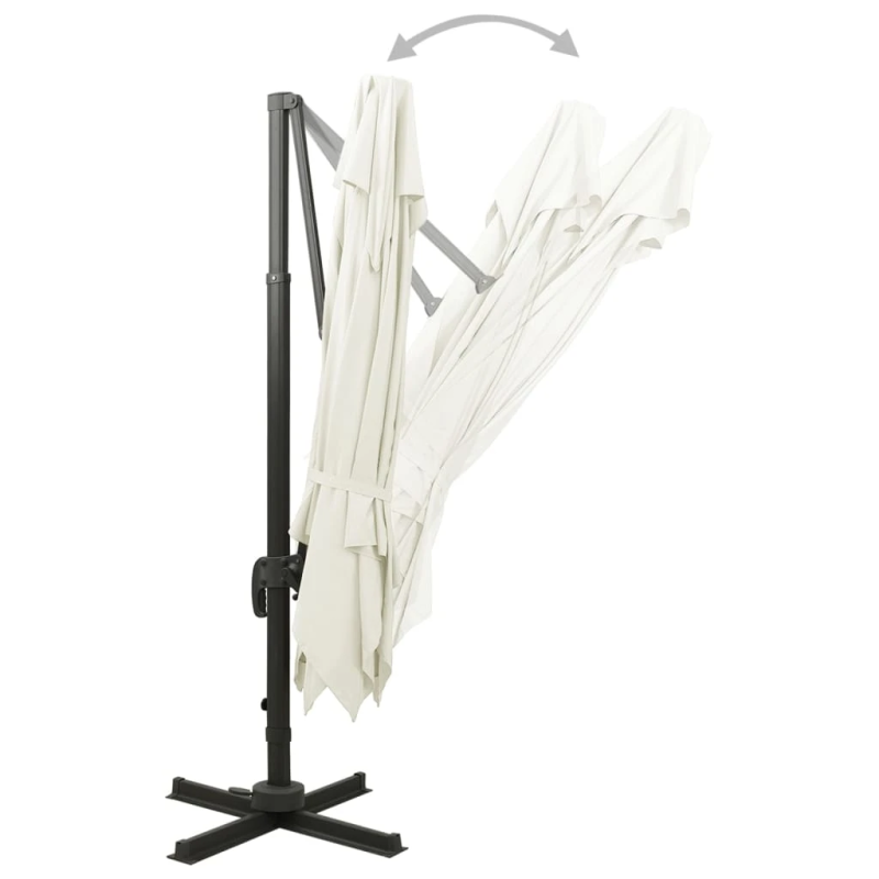 vidaXL konsoles dārza saulessargs ar dubultu augšdaļu, 300x300 cm, smilšu krāsas