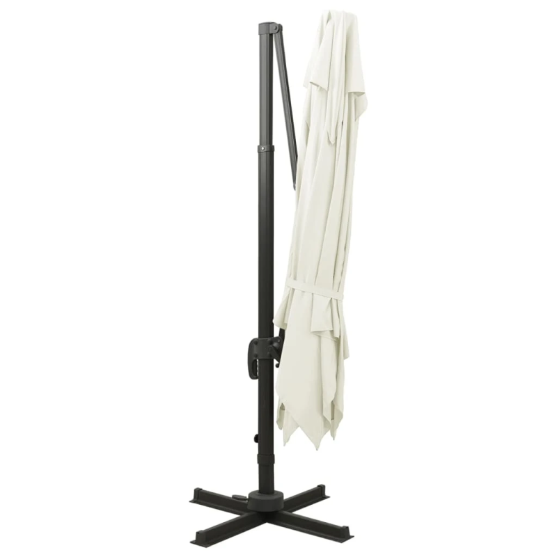 vidaXL konsoles dārza saulessargs ar dubultu augšdaļu, 300x300 cm, smilšu krāsas