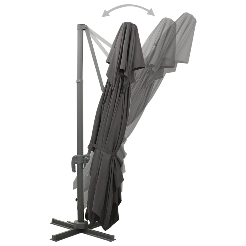 vidaXL konsoles dārza saulessargs ar dubultu augšdaļu, antracīta krāsā, 400x300 cm