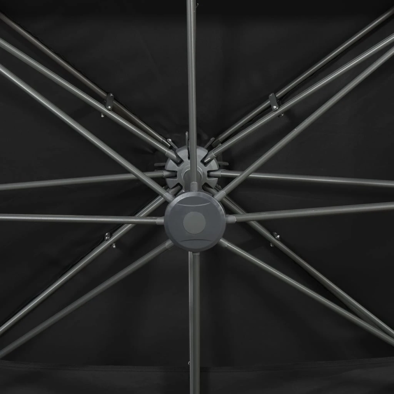 vidaXL konsoles dārza saulessargs ar dubultu augšdaļu, melns, 400x300 cm