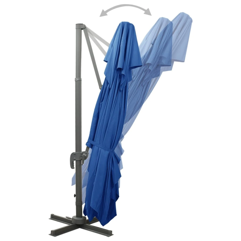 vidaXL dārza saulessargs ar divkāršu jumtu, 400x300 cm, debeszils