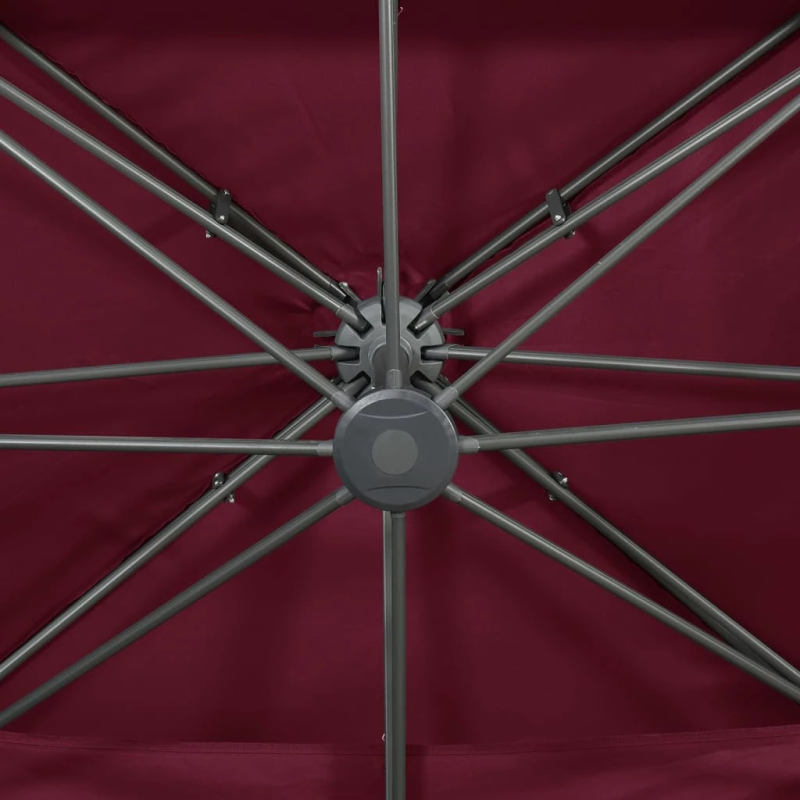 vidaXL konsoles dārza saulessargs ar dubultu augšdaļu, bordo sarkans, 400x300 cm