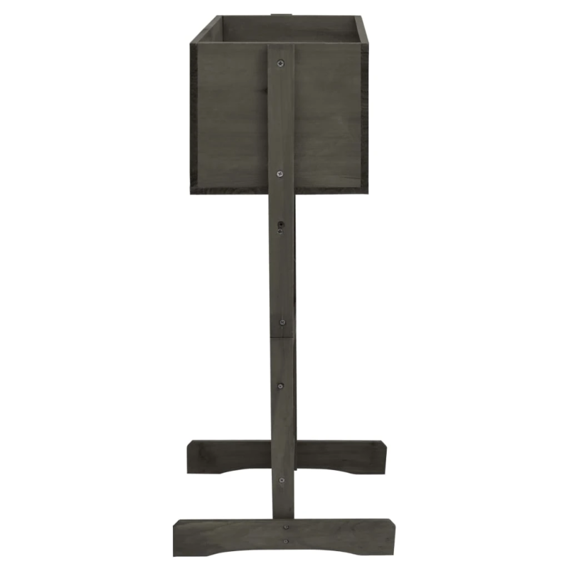 vidaXL puķu kaste ar špaleru, pelēka, 45x30x74 cm, egles masīvkoks