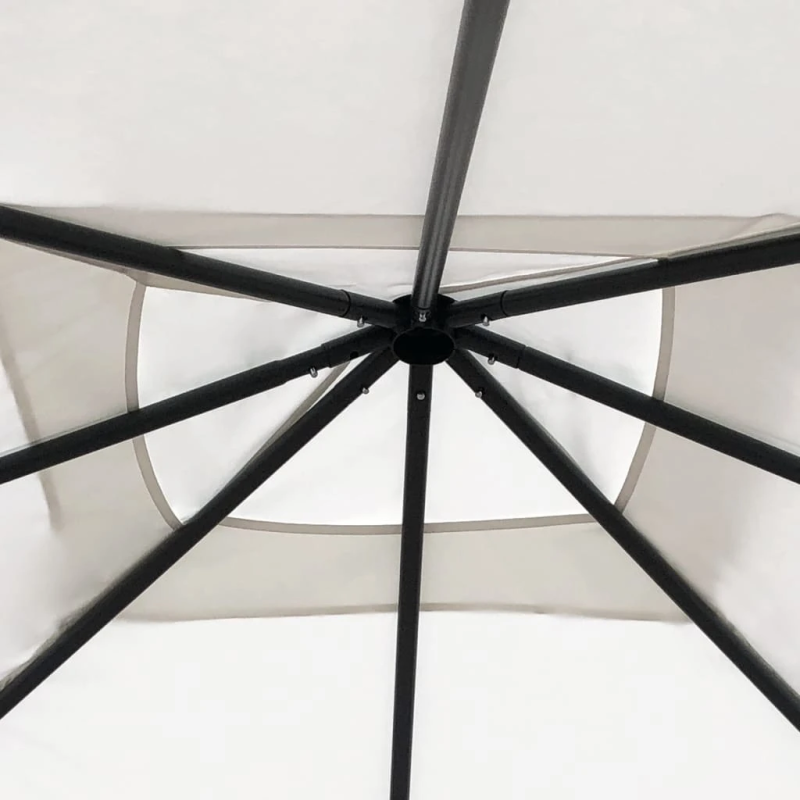 vidaXL dārza nojume ar stabu pārsegiem, 3x3x2,6 m, krēmkrāsas, 160g-m²