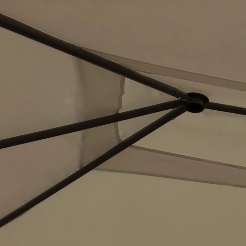 vidaXL dārza nojume ar stabu pārsegiem, 3x4x2,6 m, pelēkbrūna, 160g-m²