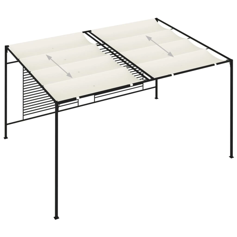 vidaXL dārza nojume ar izvelkamu jumtu, 3x4x2,3m, krēmkrāsas, 180 g-m²
