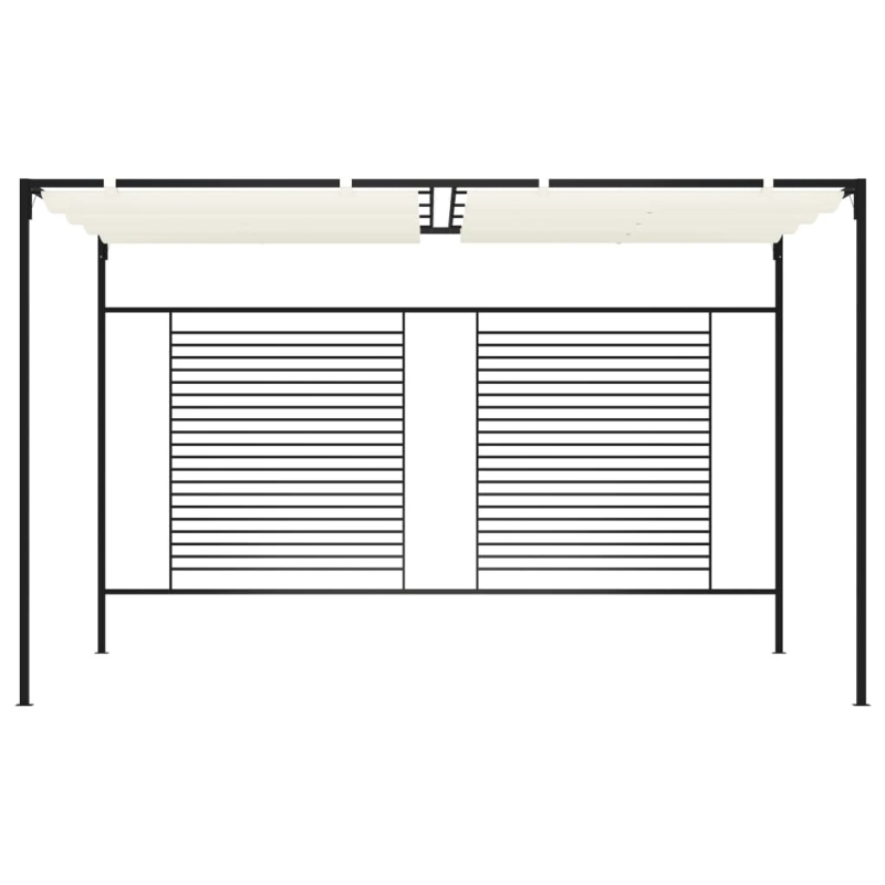 vidaXL dārza nojume ar izvelkamu jumtu, 3x4x2,3m, krēmkrāsas, 180 g-m²