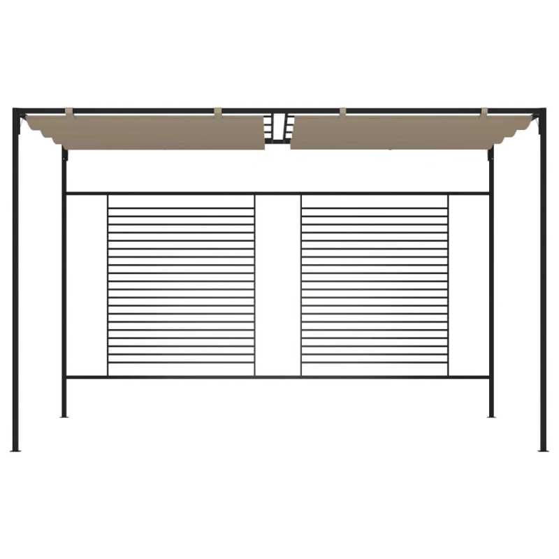 vidaXL dārza nojume ar izvelkamu jumtu, 3x4x2,3 m, brūna, 180 g-m²