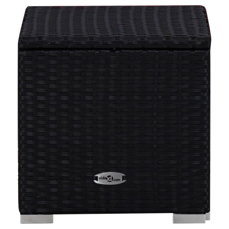 vidaXL 2 sauļošanās zviļņi ar galdiņu, melna PE rotangpalma