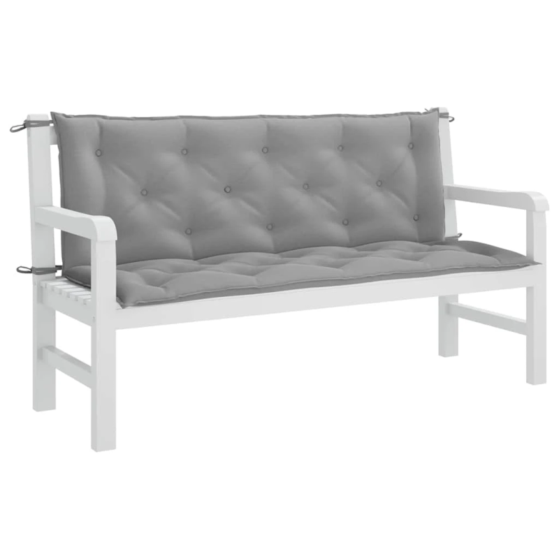 vidaXL dārza sola matracis, 150x,50+50,x7 cm, audums, pelēks