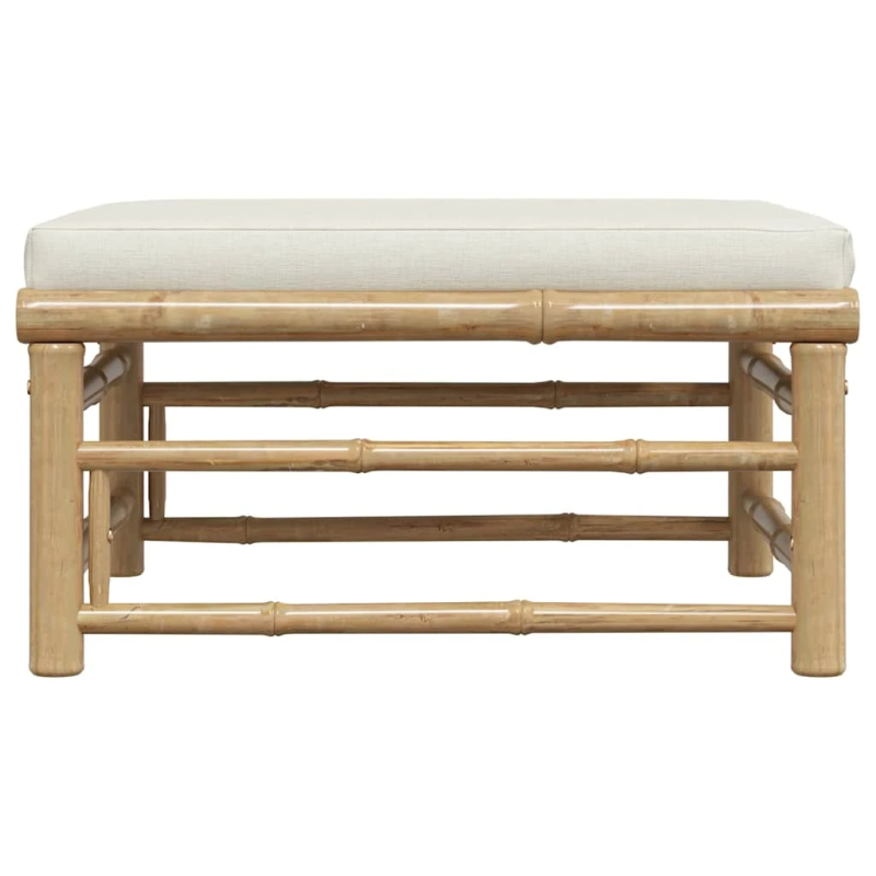 vidaXL dārza kāju balsts ar krēmbaltu matraci, bambuss