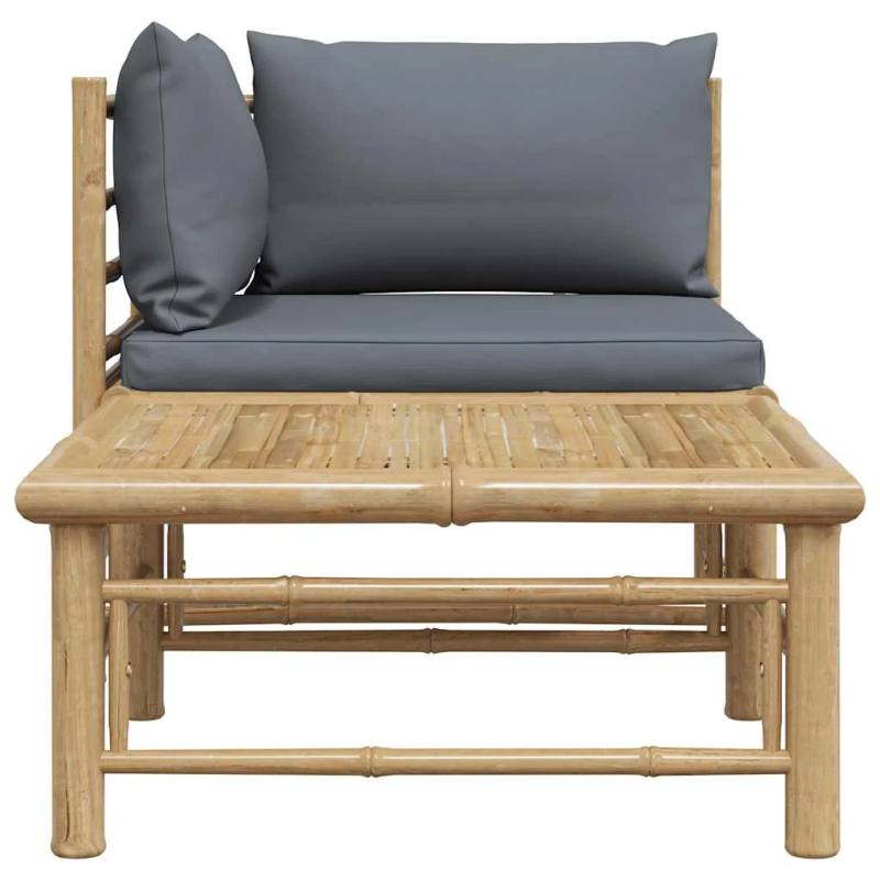 vidaXL 2-daļīgs dārza atpūtas mēbeļu komplekts ar matračiem, bambuss