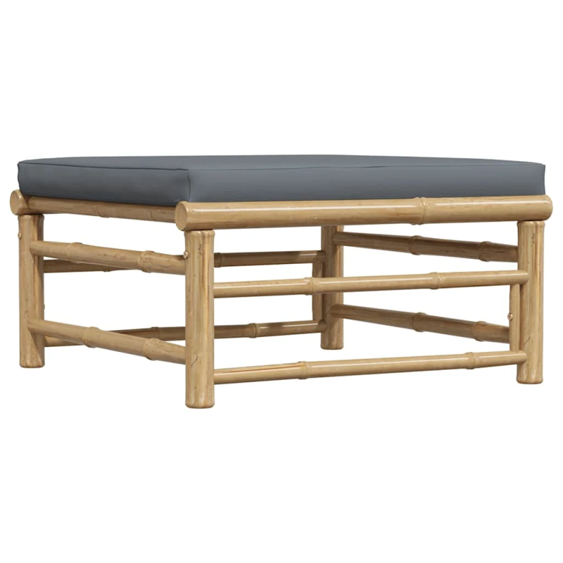 vidaXL dārza kāju balsts ar tumši pelēku matraci, bambuss