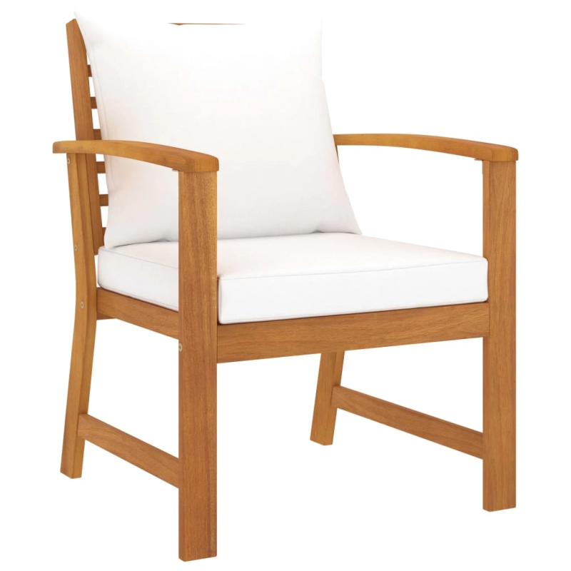 vidaXL 5-daļīgs dārza atpūtas mēbeļu komplekts ar matračiem, akācija