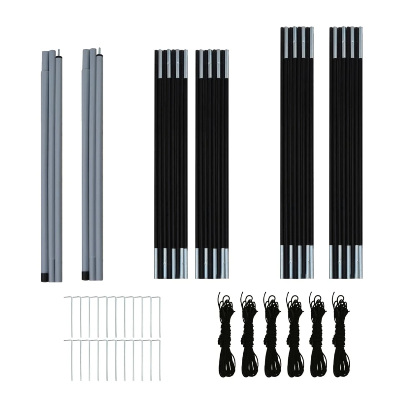 vidaXL sešvietīga telts, pelēka un oranža