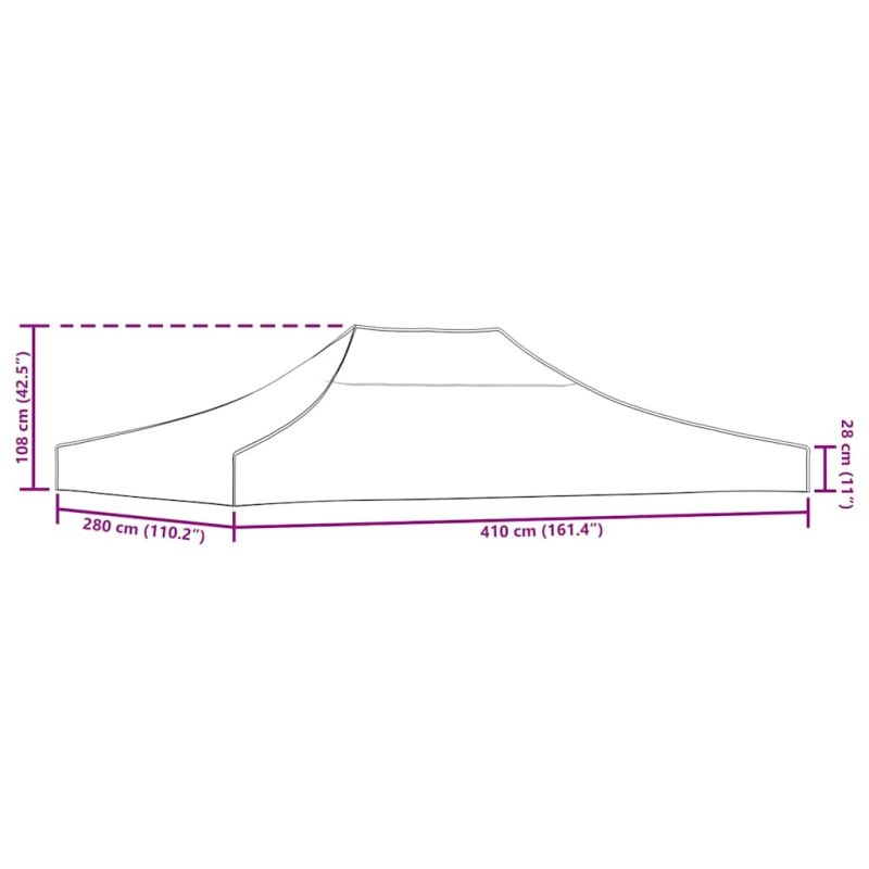 vidaXL dārza nojumes jumts, 4x3 m, zaļš, 270 g-m²