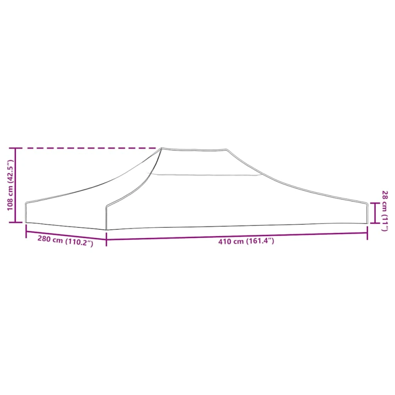 vidaXL dārza nojumes jumts, 4x3 m, dzeltens, 270 g-m²