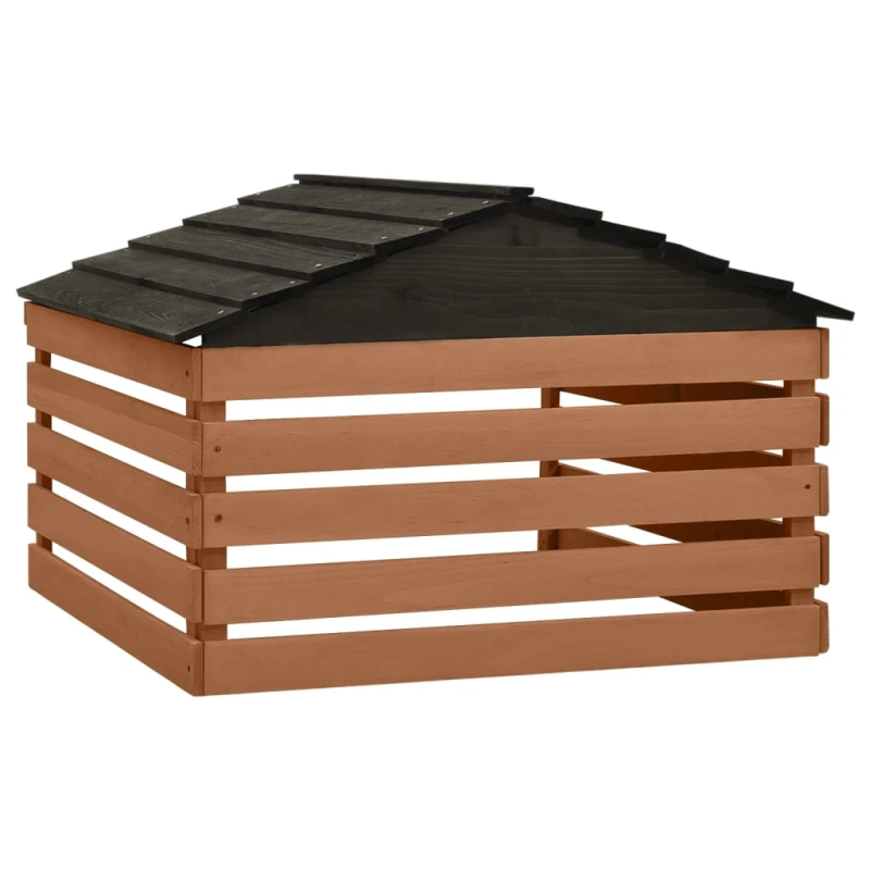 vidaXL robotizēta zāles pļāvēja novietne, melna, brūna, 78x74x54 cm