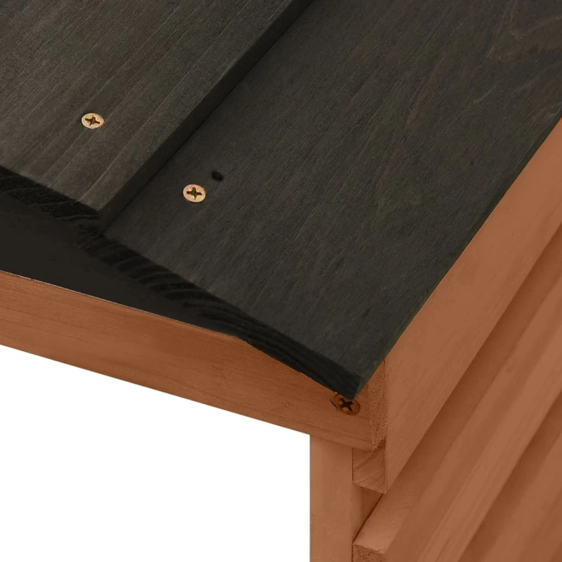 vidaXL robotizēta zāles pļāvēja novietne, melna, brūna, 78x74x54 cm