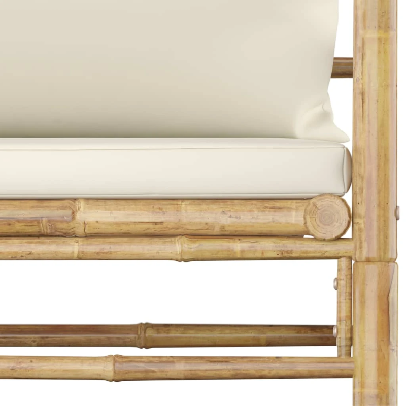 vidaXL 5-daļīgs dārza atpūtas mēbeļu komplekts ar matračiem, bambuss