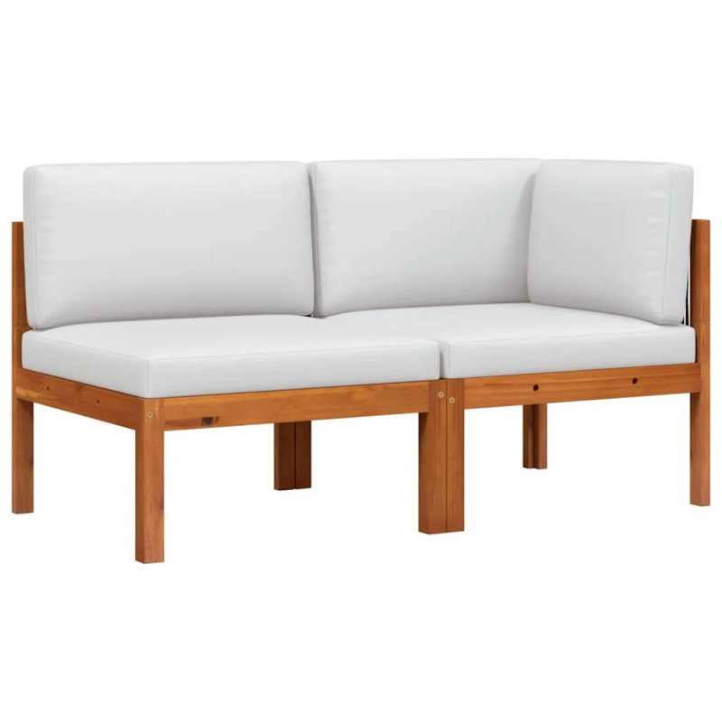 vidaXL divdaļīgs dārza atpūtas mēbeļu komplekts ar spilveniem, akācijas koks un virve