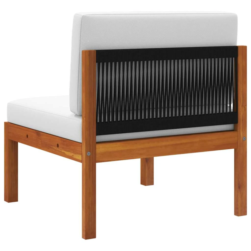 vidaXL divdaļīgs dārza atpūtas mēbeļu komplekts ar spilveniem, akācijas koks un virve