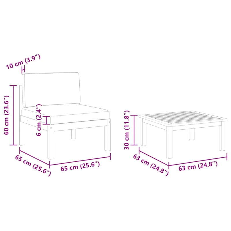 vidaXL divdaļīgs dārza atpūtas mēbeļu komplekts ar spilveniem, akācijas koks un virve