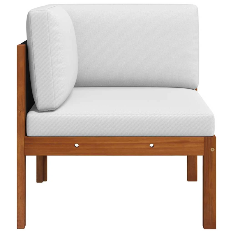 vidaXL dārza stūra dīvāns ar spilveniem, akācijas koks un virve