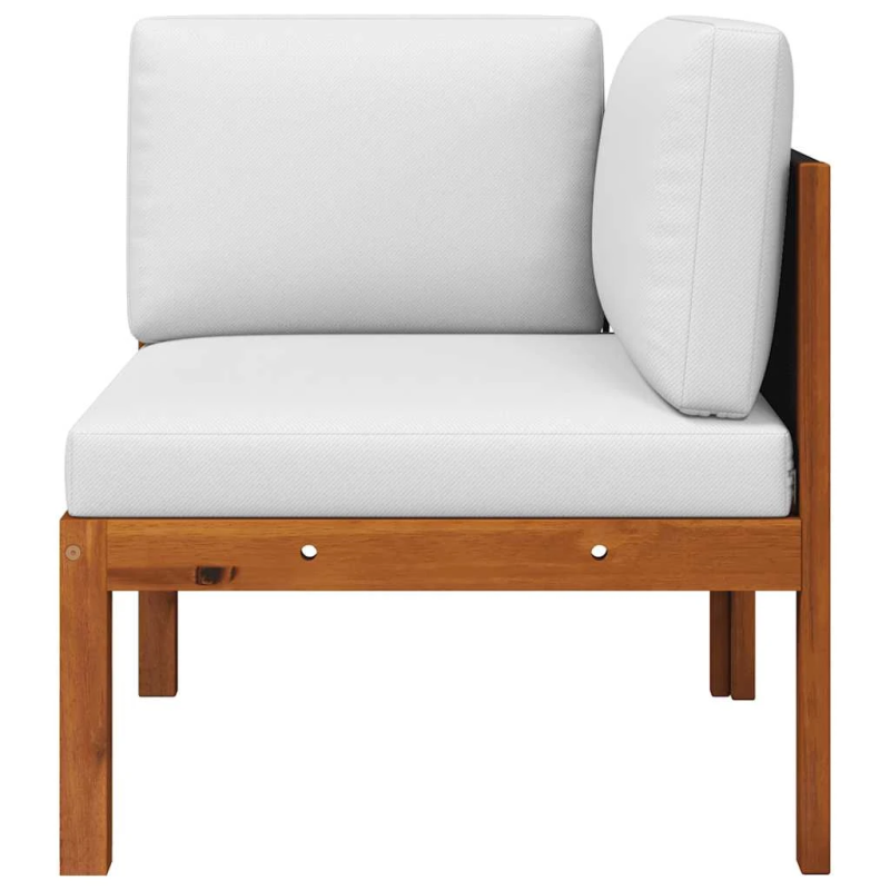 vidaXL dārza stūra dīvāns ar spilveniem, akācijas koks un virve