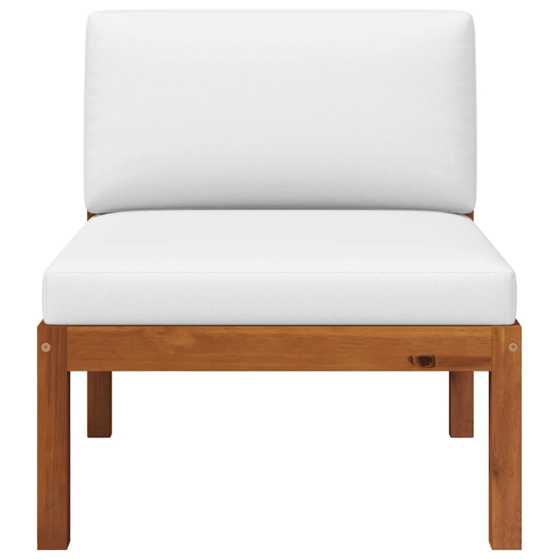 vidaXL dārza vidējais dīvāns ar spilveniem, akācijas koks un virve