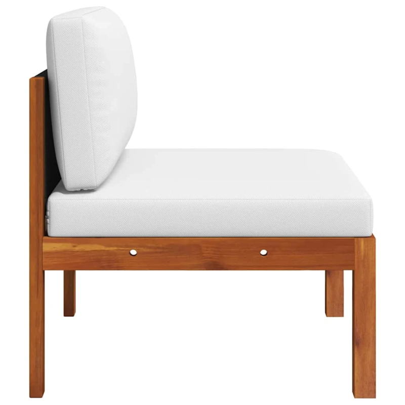 vidaXL dārza vidējais dīvāns ar spilveniem, akācijas koks un virve