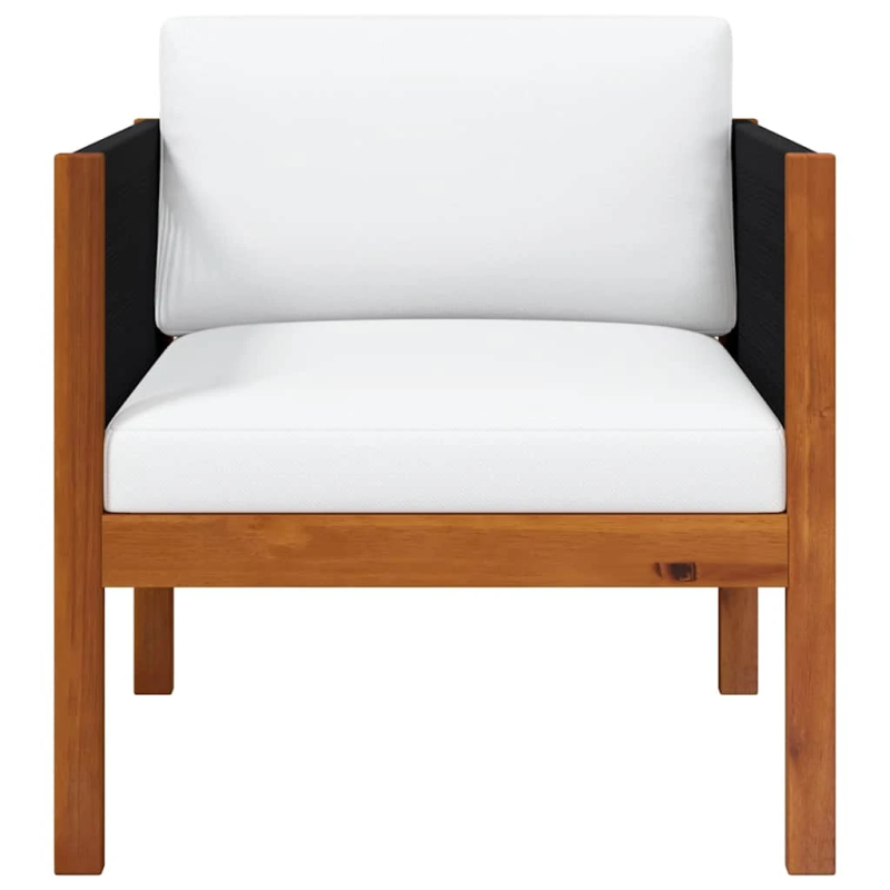 vidaXL dārza krēsls ar matraci, akācijas masīvkoks