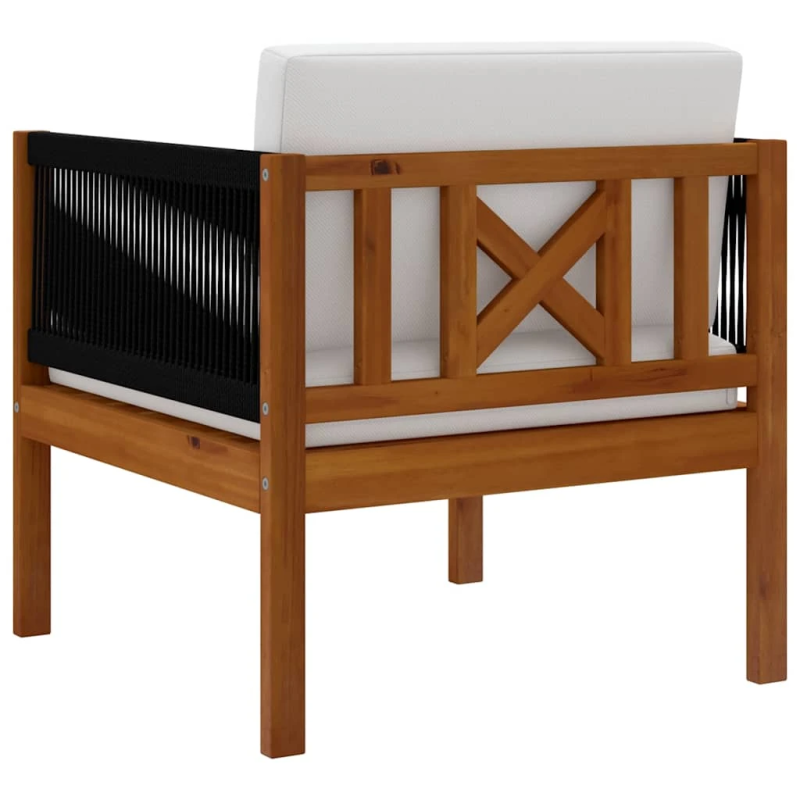 vidaXL dārza krēsls ar matraci, akācijas masīvkoks