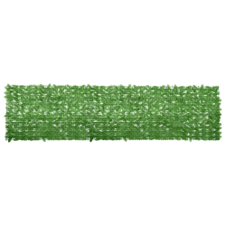 vidaXL balkona aizslietnis ar zaļām lapām, 400x100 cm