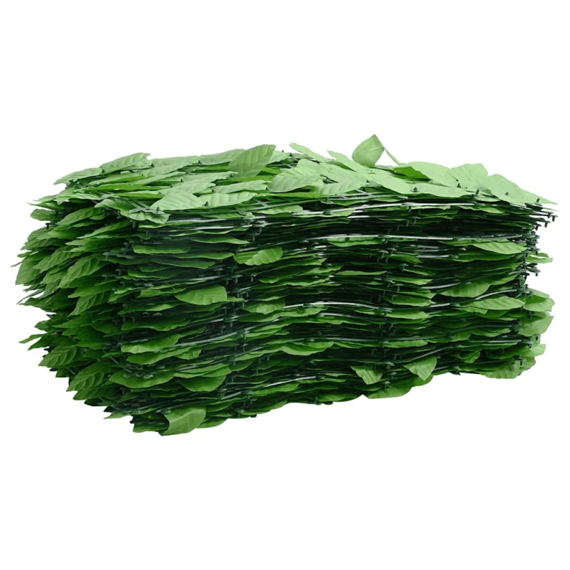 vidaXL balkona aizslietnis ar zaļām lapām, 400x100 cm