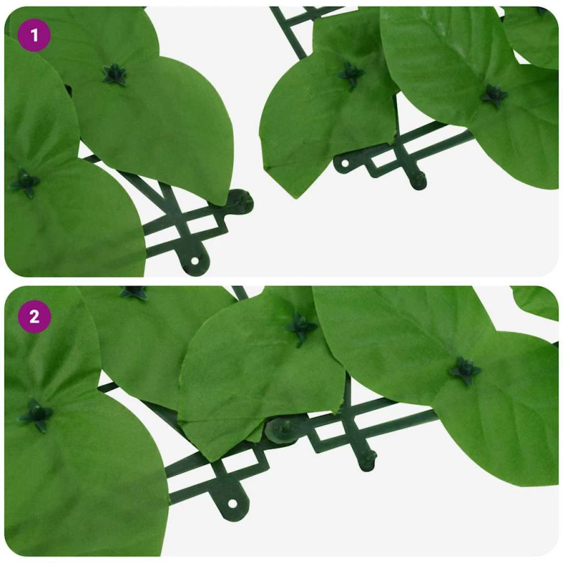 vidaXL balkona aizslietnis ar zaļām lapām, 400x100 cm