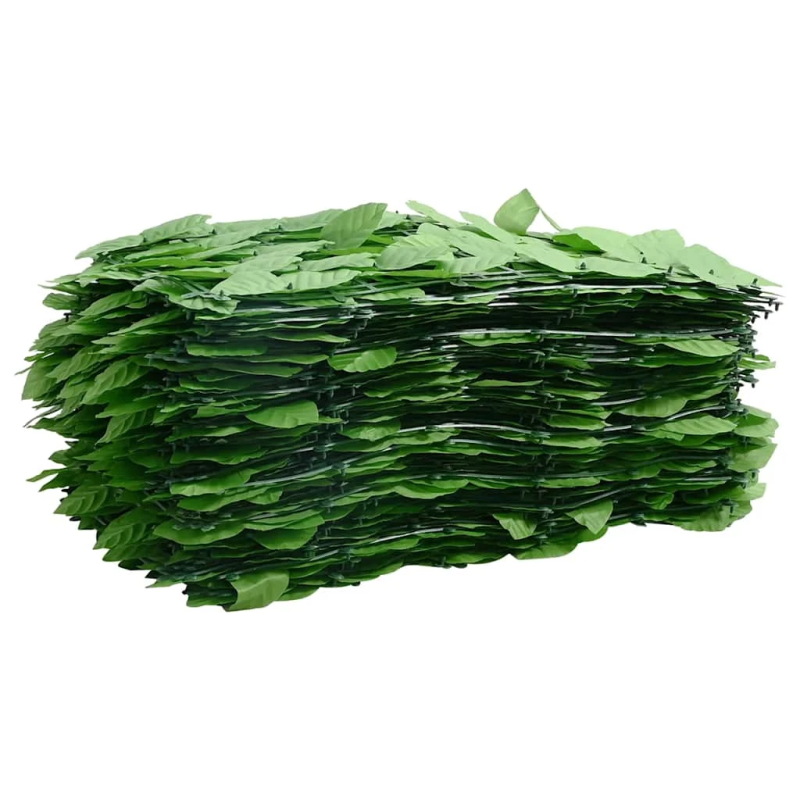 vidaXL balkona aizslietnis ar zaļām lapām, 600x100 cm