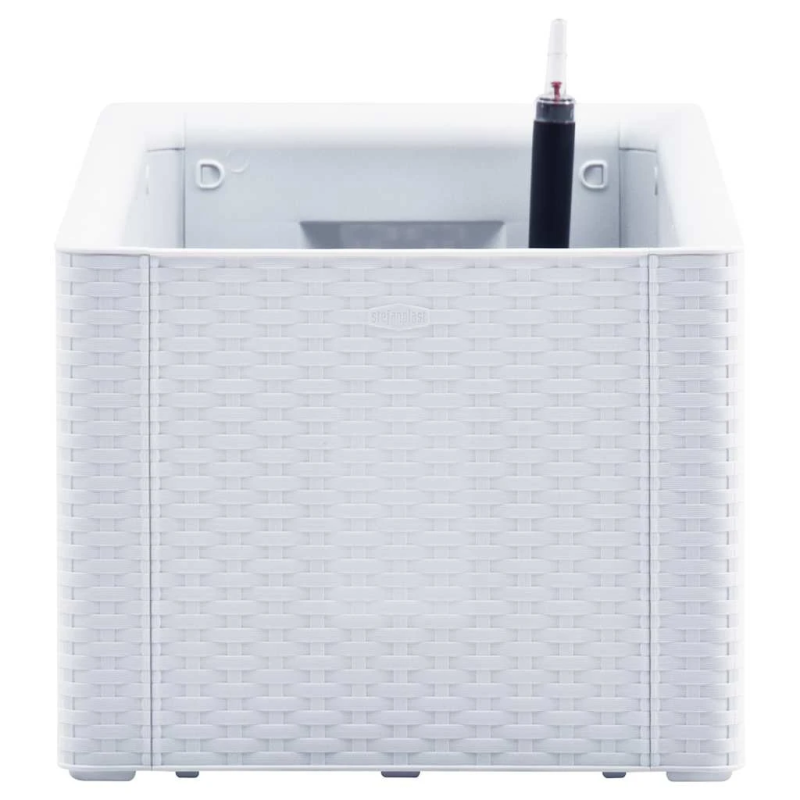 vidaXL dārza puķu kaste, pašlaistīšanas sistēma, 100x43x33 cm, balta