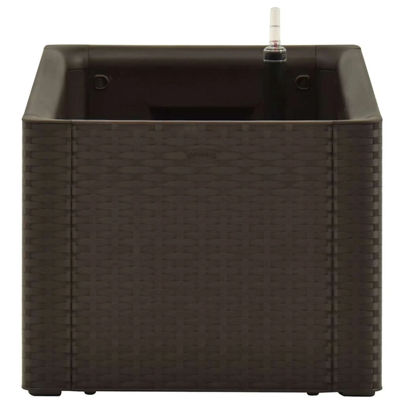 vidaXL dārza puķu kaste, pašlaistīšanas sistēma, brūna, 100x43x33 cm