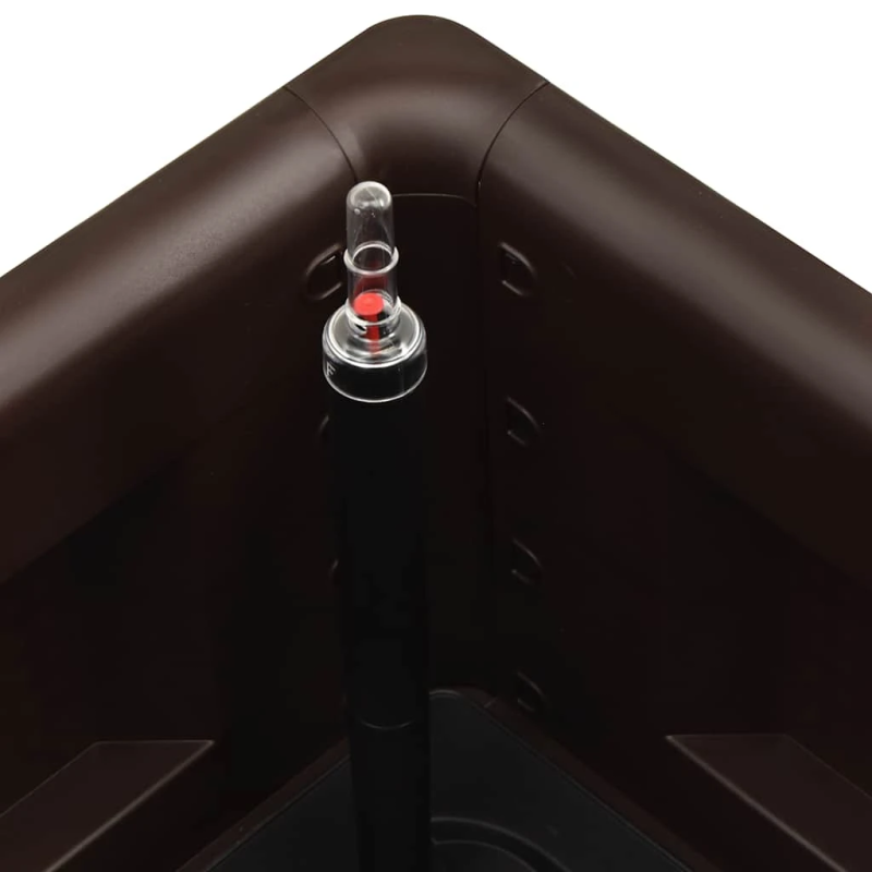 vidaXL dārza puķu kaste, pašlaistīšanas sistēma, brūna, 100x43x33 cm