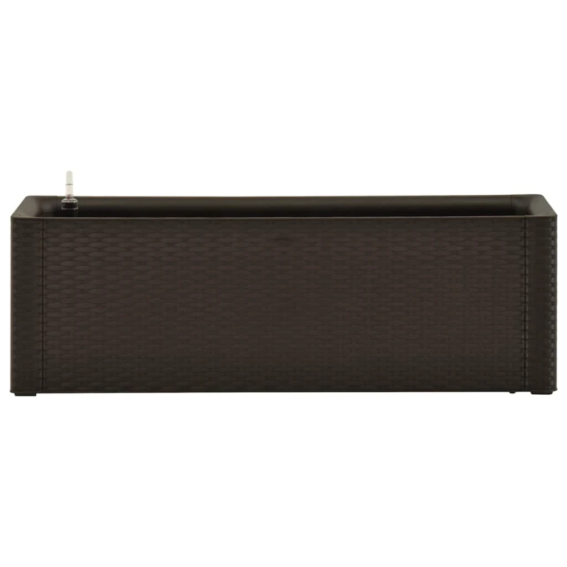 vidaXL dārza puķu kaste, pašlaistīšanas sistēma, brūna, 100x43x33 cm