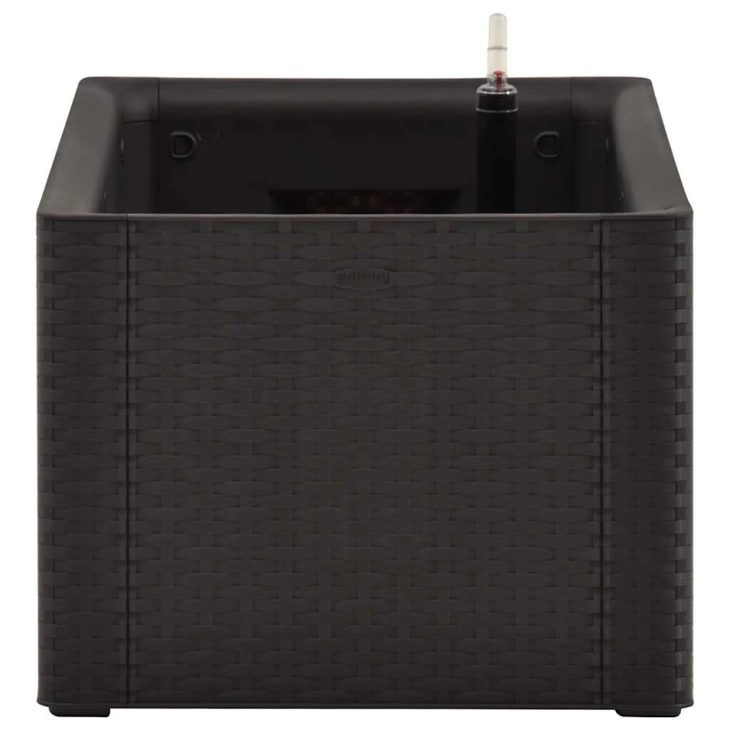 vidaXL dārza puķu kaste, pašlaistīšanas sistēma, pelēka, 100x43x33 cm