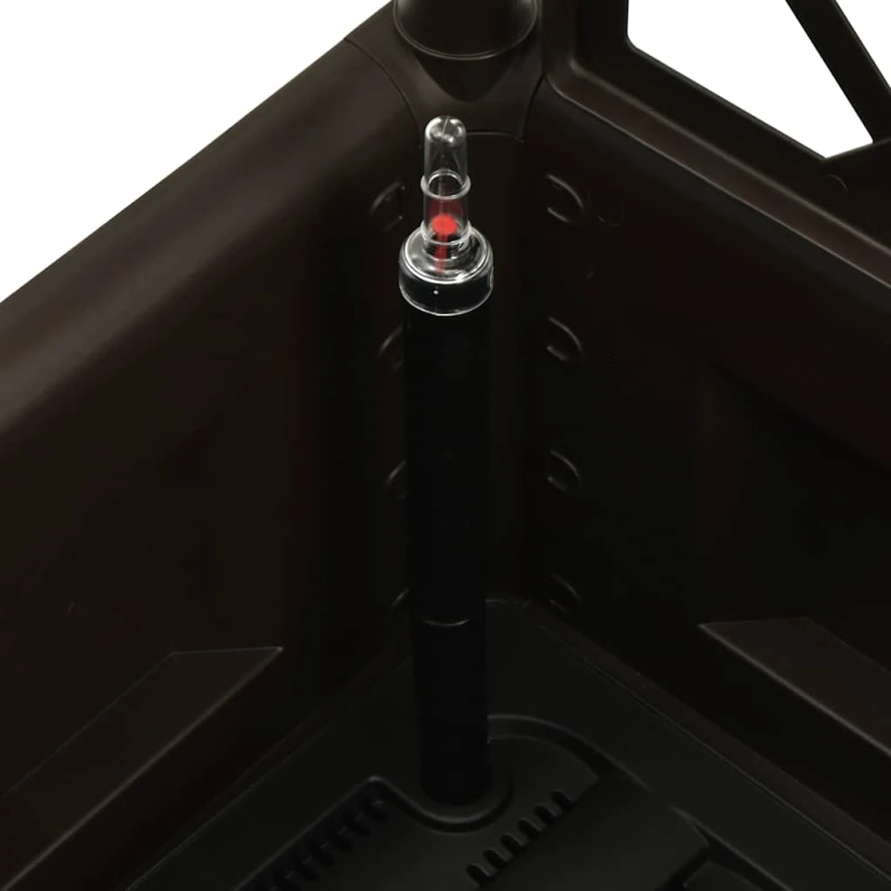 vidaXL puķu kaste ar špaleru, pelēkbrūna, pašlaistīšanas sistēma