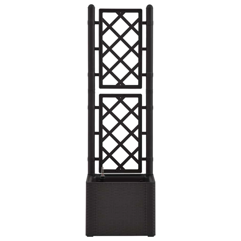 vidaXL puķu kaste ar špaleru, antracītpelēka, pašlaistīšanas sistēma