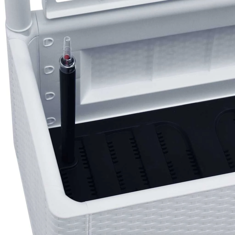 vidaXL puķu kaste ar špaleru, balta, pašlaistīšanas sistēma