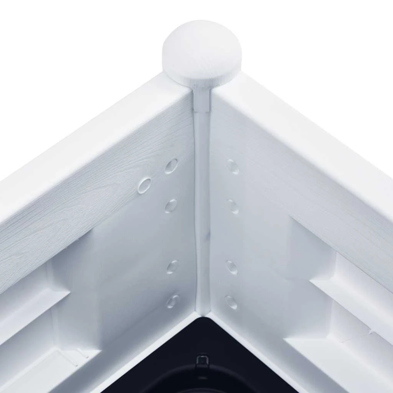 vidaXL augstā puķu kaste, balta, 100x43x35 cm, PP