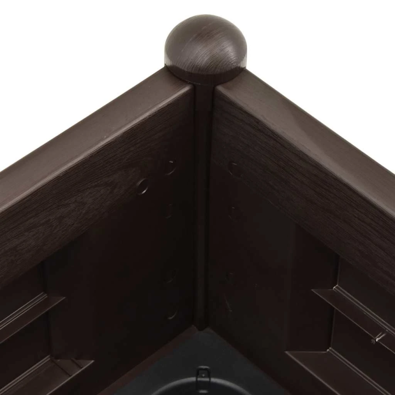 vidaXL augstā puķu kaste, pelēkbrūna, 100x43x35 cm, PP