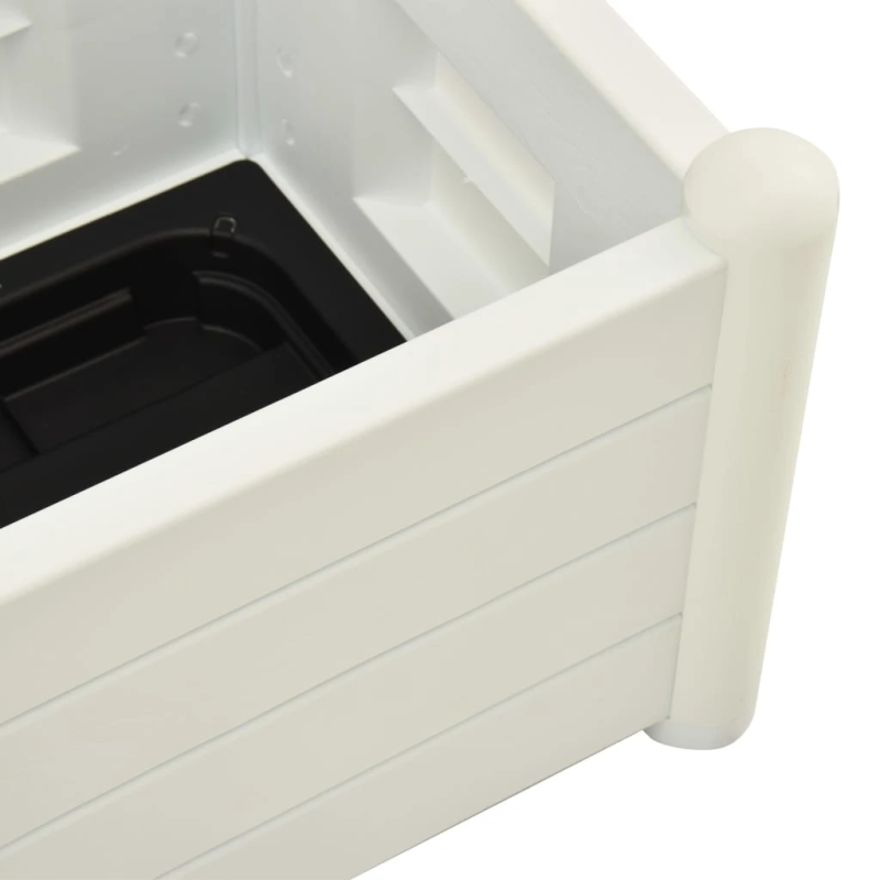 vidaXL dārza puķu kaste ar špaleru, 43x43x142 cm, balta, PP