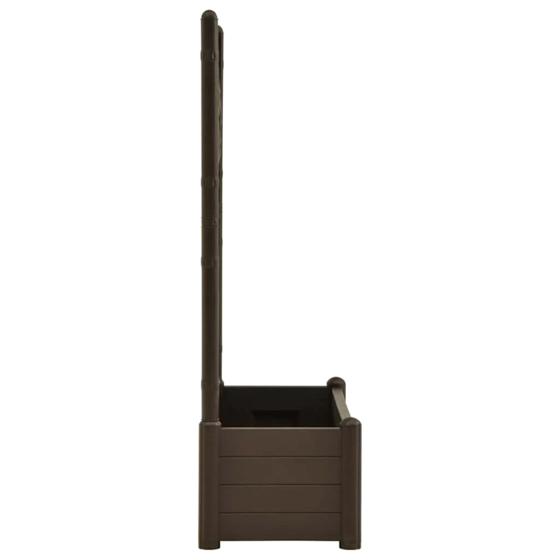 vidaXL dārza puķu kaste ar špaleru, 100x43x142 cm, pelēkbrūna, PP